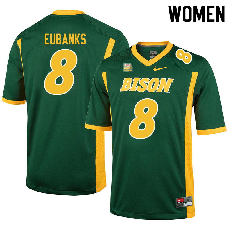 Women #8 Courtney Eubanks North Dakota State Bison College Football Jerseys Sale-Green